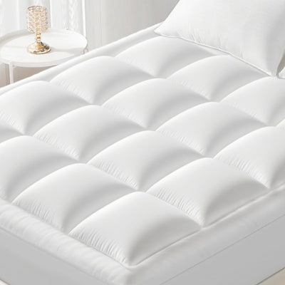 YUGYVOB Queen Mattress Topper -600GSM Extra Thick Cooling & Breathable Mattress Pad with Deep Pocket 8"-21" & Soft Down Alternative Filling, White