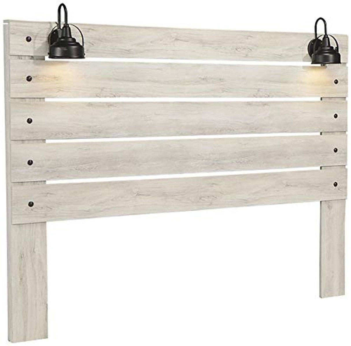 Signature Design by Ashley Cambeck Farmhouse Panel Headboard ONLY with USB Charging Stations, King, Whitewash Signature Design by Ashley