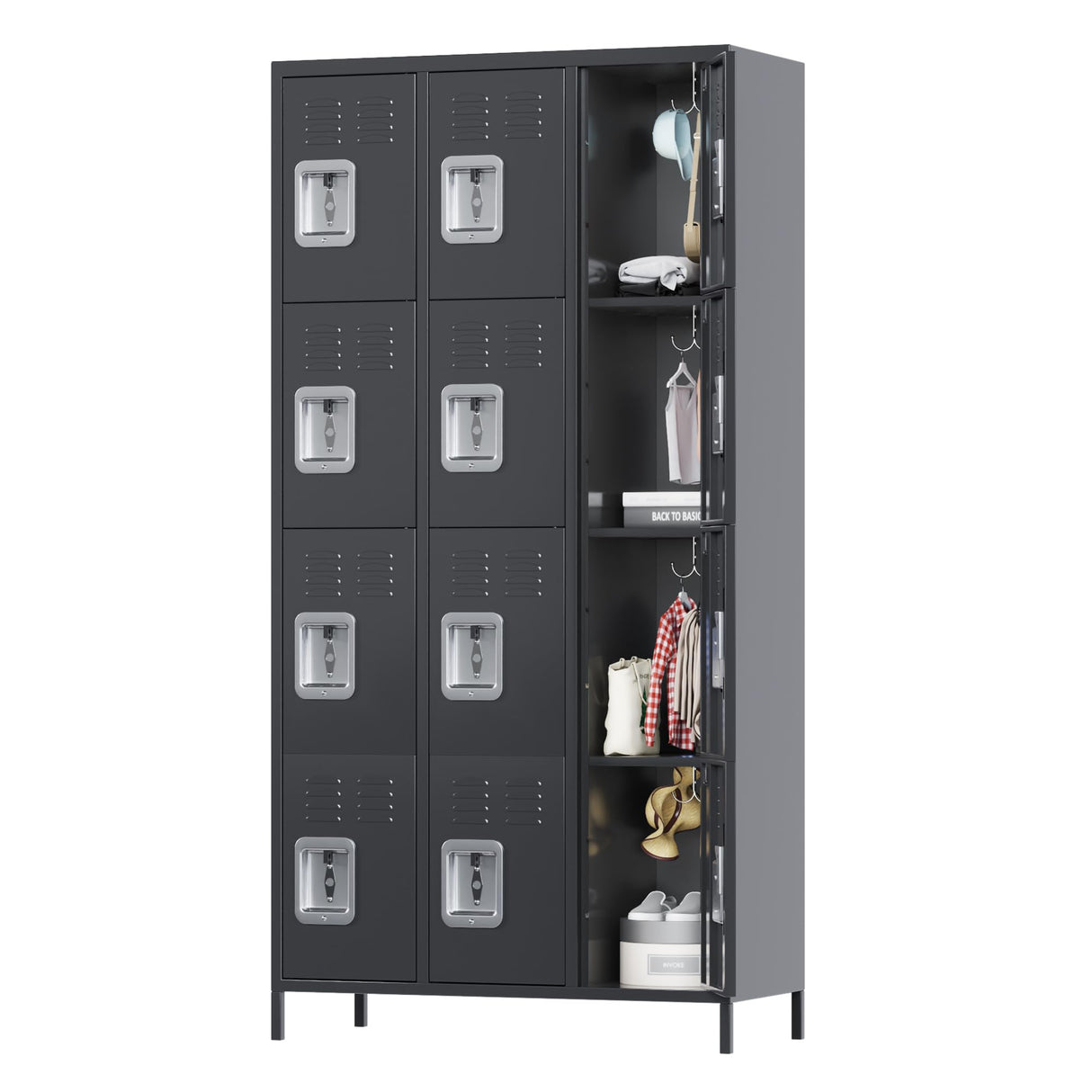 SPKAPO Metal Locker for Employees,Steel Storage Locker Cabinet with 12 Doors,Locker Storage Cabinet for School Office Gym Bedroom,Assembly Required (12 Door-Dark Grey)… SPKAPO