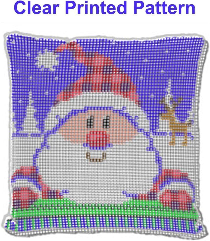 YOOTOM Latch Hook Pillow Kits for Adult Kids Begginers,Latch-Hook Cushion DIY Embroidery Pillowcase Cover Making Set,Latch-Hook-Kits 17x17in,Pre-Cut Yarns,Easy Pattern YOOTOM