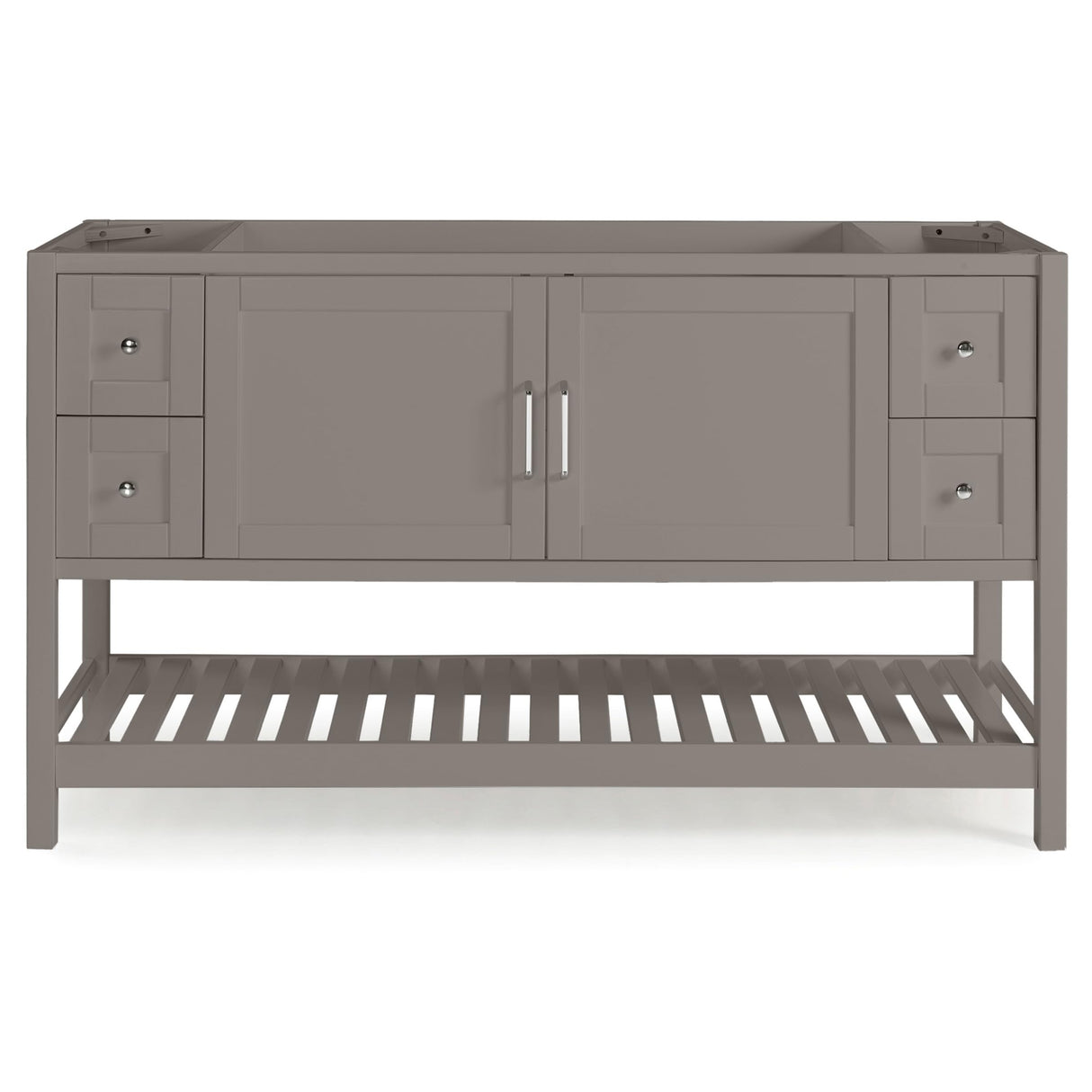 Alaterre Furniture Bennet 60 Inch Bathroom Vanity - Freestanding Cabinet Without Sink - Large Wood Vanity with Soft-Close Shaker Doors (Gray) Alaterre Furniture