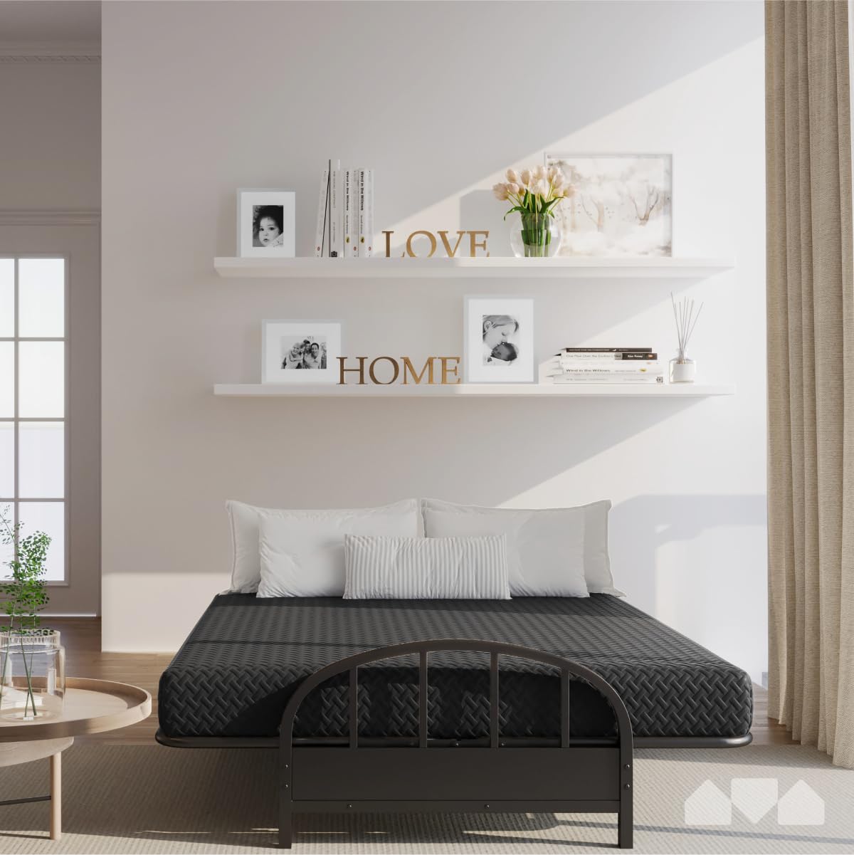 Milliard Memory Foam Futon Mattress - Full Size (Frame Not Included) (Black), 71"52"x6" Milliard