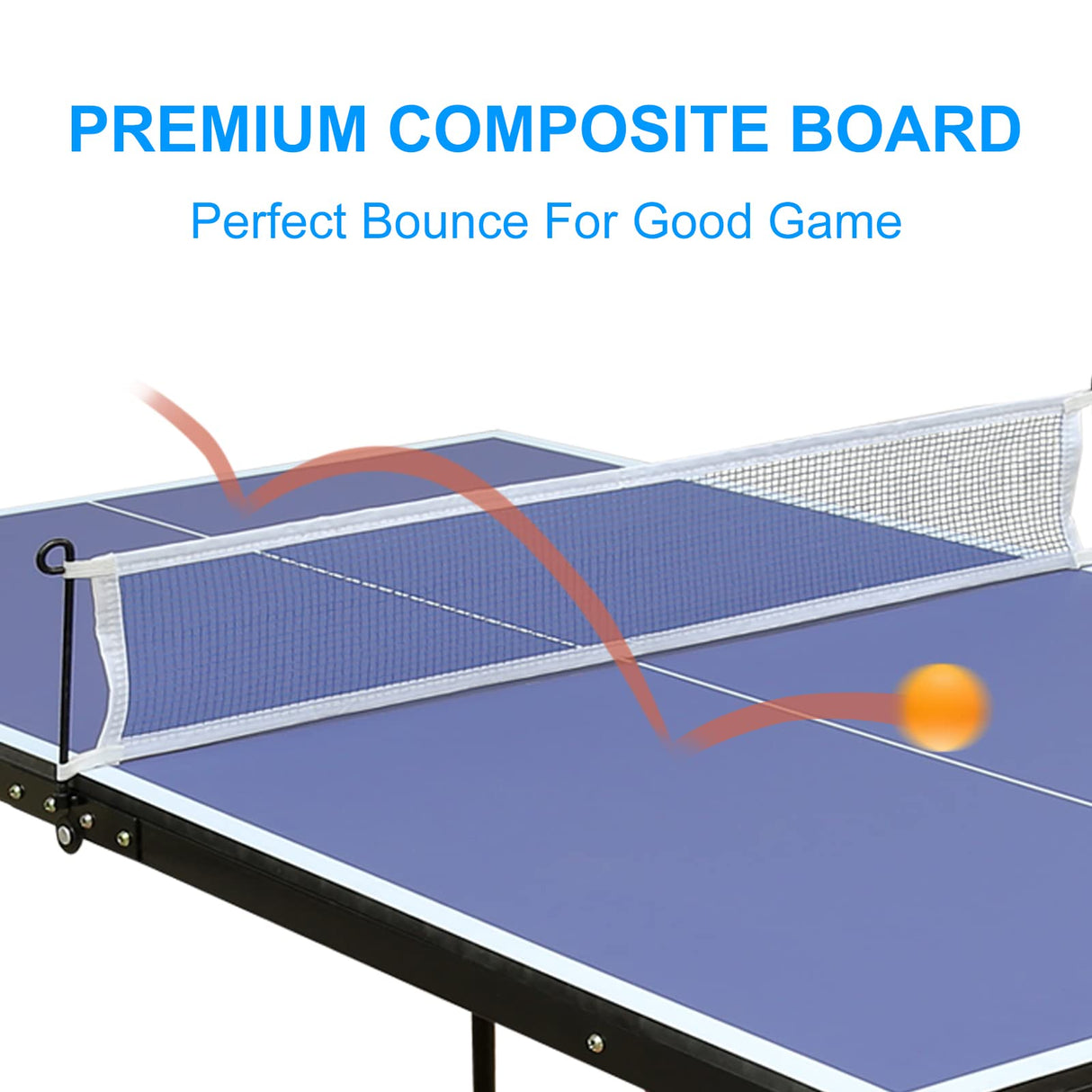 Dithoko 4.5ft Small Size Table Tennis Table Midsize Foldable & Portable Ping Pong Table Set with Net, 2 Ping Pong Paddles and 3 Balls for Indoor Outdoor Game Dithoko