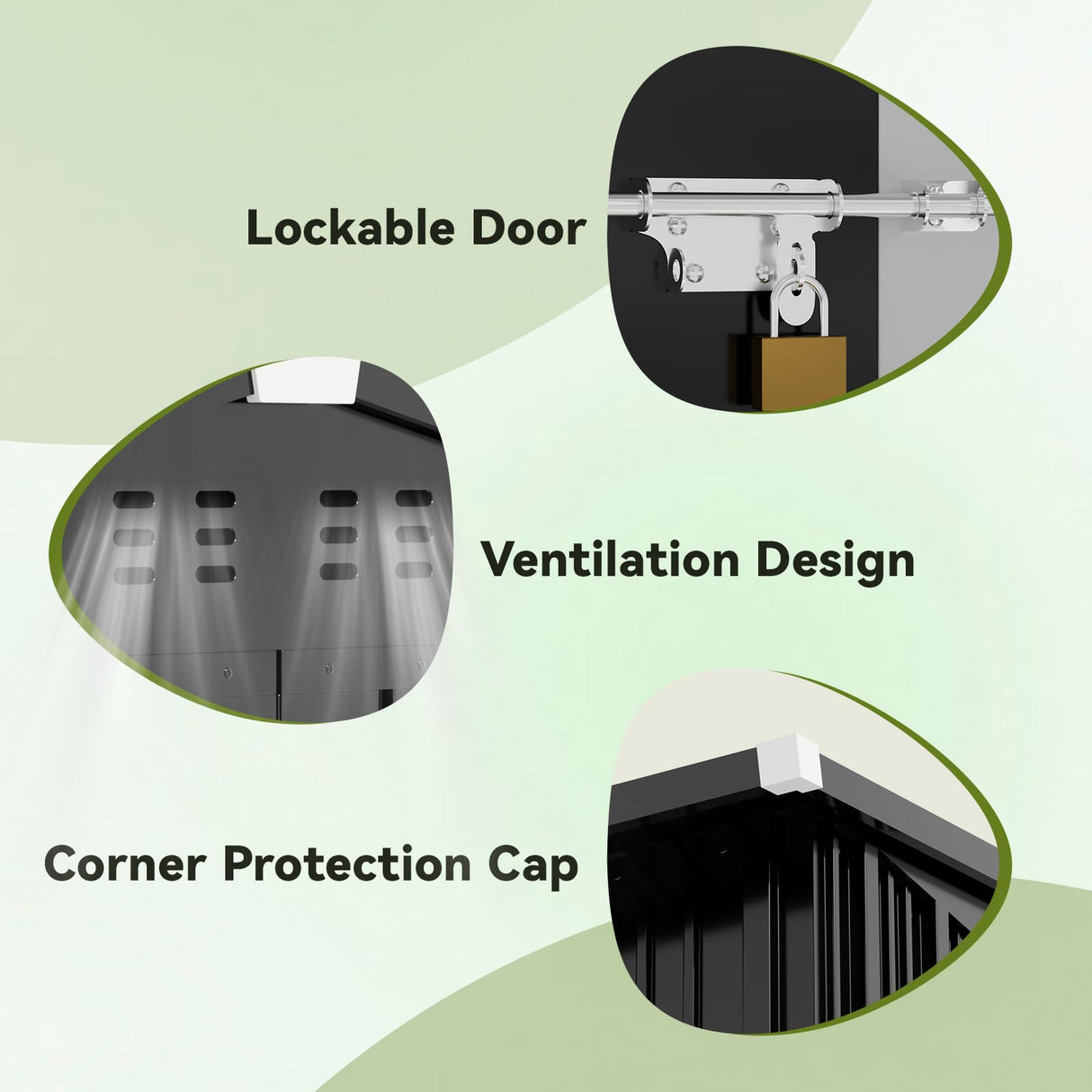 COMHOMA Shed Outdoor Storage Shed Metal,Lockable Doors Tool Sheds with Sloping Roof,Steel Garden Shed with Air Vent for Backyard,Patio,Lawn,Poolside (Grey, 8'*6') COMHOMA