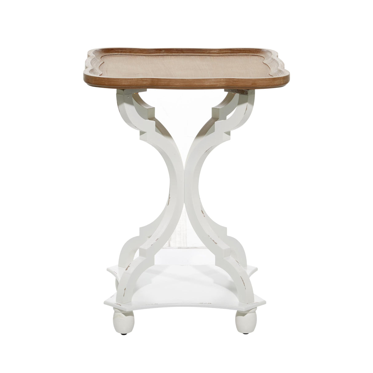 Deco 79 Wooden Side End Accent Table End Table with Brown Wood Top, Side Table 20" x 20" x 25", White Deco 79