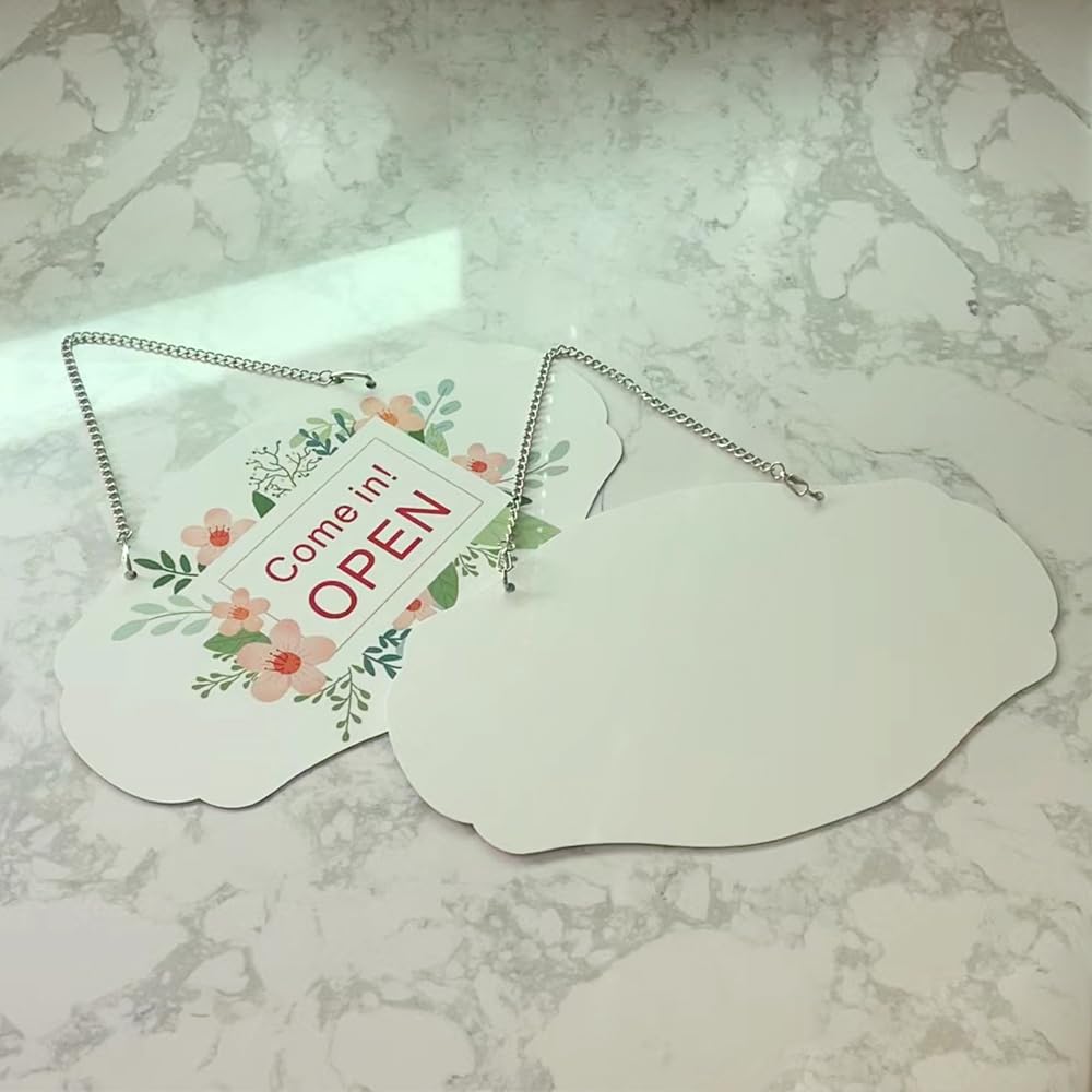 Sublimation Door Hanger Blanks 4 Pack Thick Door Welcome Board Sign and Wall Window Garden Hanging Ornaments Double Sides with Chain Personalized MDF Decoration Supplies Lsgdcth