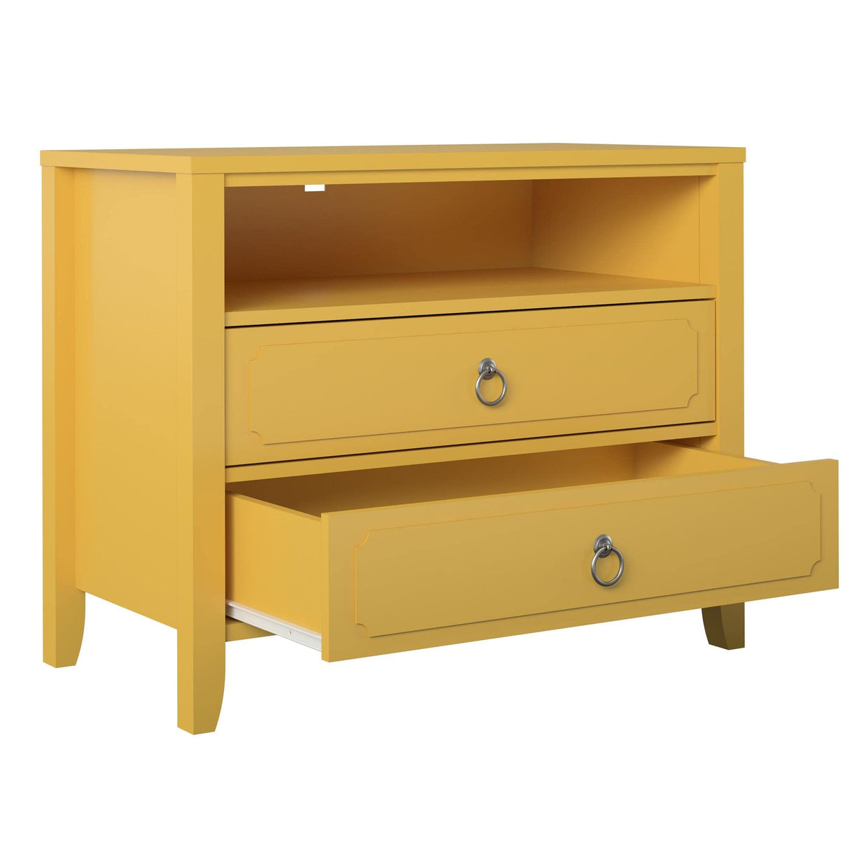 Novogratz Her Majesty 2 Drawer Nightstand, Mustard Yellow Novogratz