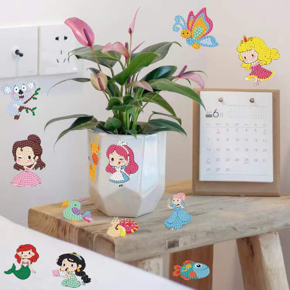 Yrmysrx 5D Diamond Art Paint Kits for Kids DIY Diamonds Mosaic Stickers Paint by Numbers Arts and Crafts Kits for Boys Children Adult Beginners Princess Yrmysrx