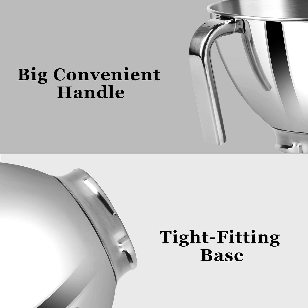 Kltchonald 3-Quart Stainless Steel Bowl for Kitchenaid Tilt-Head Stand Mixers, Stainless Steel Bowl,3 QT Bowl for KitchenAid 4-1/2-Quart and Artisan Stand Mixer Expands the Mixer's Flexibility Kltchonald