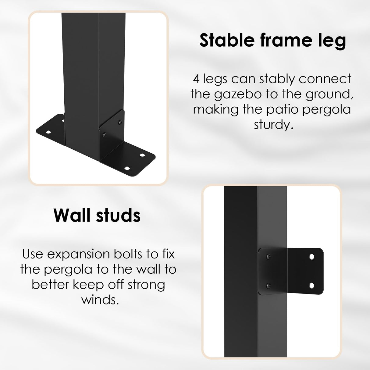 Arlopu 10'x 14' Gazebo Pergola, Outdoor Aluminum Lean to Hard Top with Sloped Roof, Large Wall-Mounted Heavy Duty Awnings for Patio, Garden, Decks, Backyard and More Arlopu