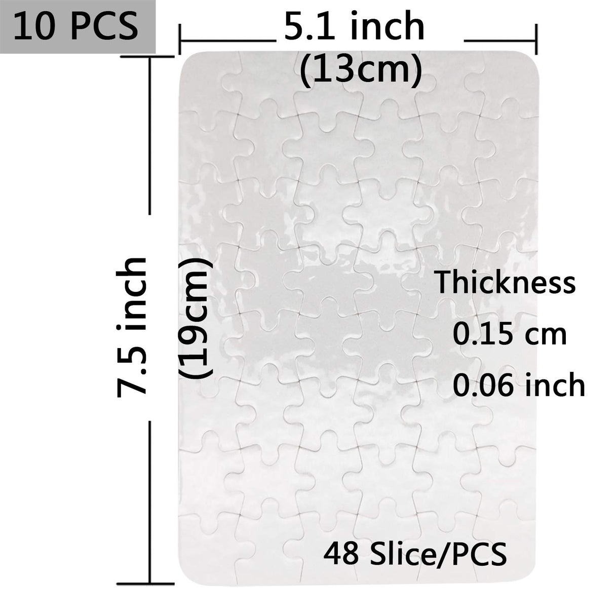 10 Sets Blank Sublimation A5 Jigsaw Puzzle with 48 Pieces DIY Heat Press Transfer Crafts A5 Thermal Transfer Puzzle Wholesale DIY Thermal Transfer Pearl Puzzle Blank Puzzle Thermal Transfer Supplies MS WGO
