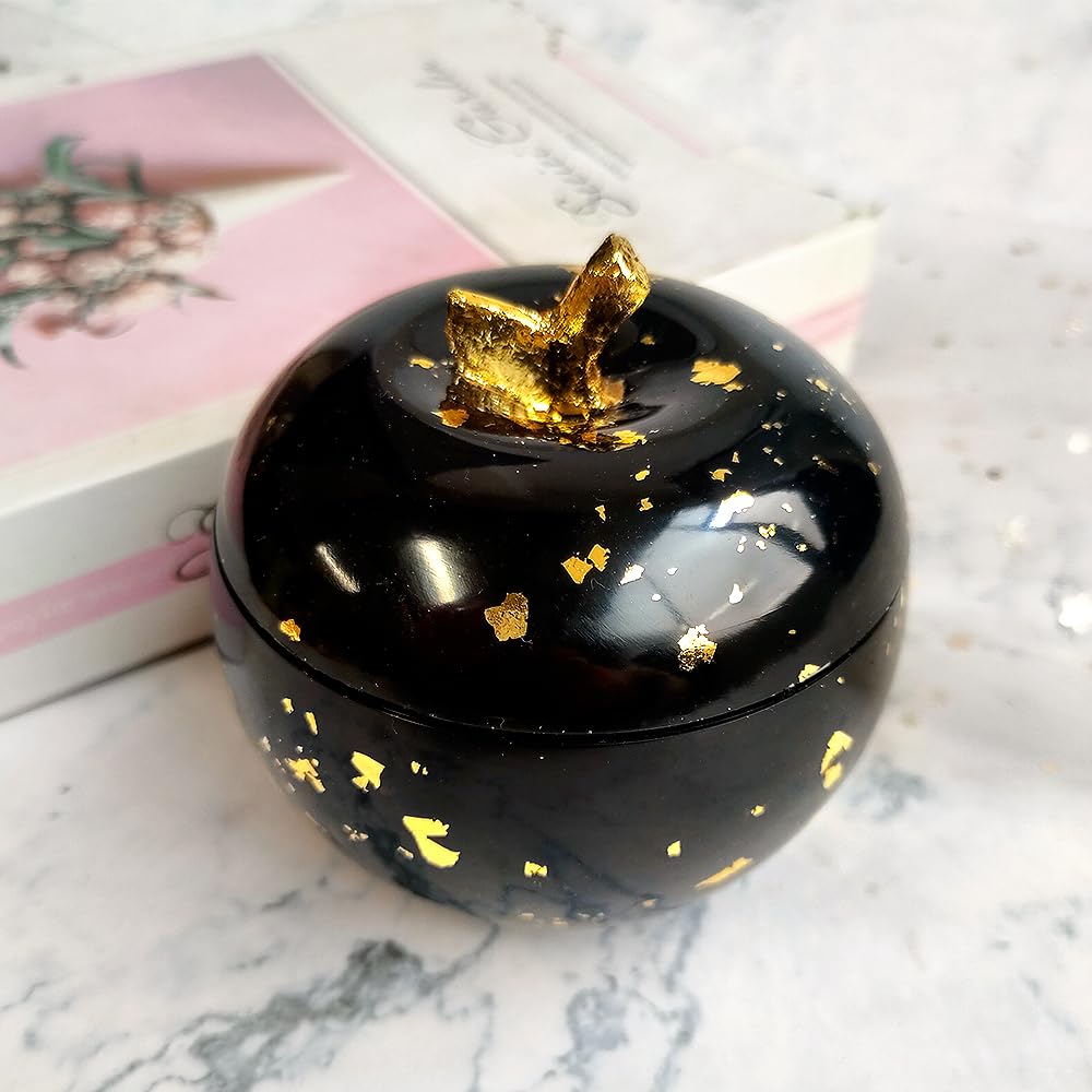 RESINWORLD Apple Shaped Jar Mold with Lid, Storage Box Resin Mold, Apple Box Silicone Mold for Resin Casting ResinWorld
