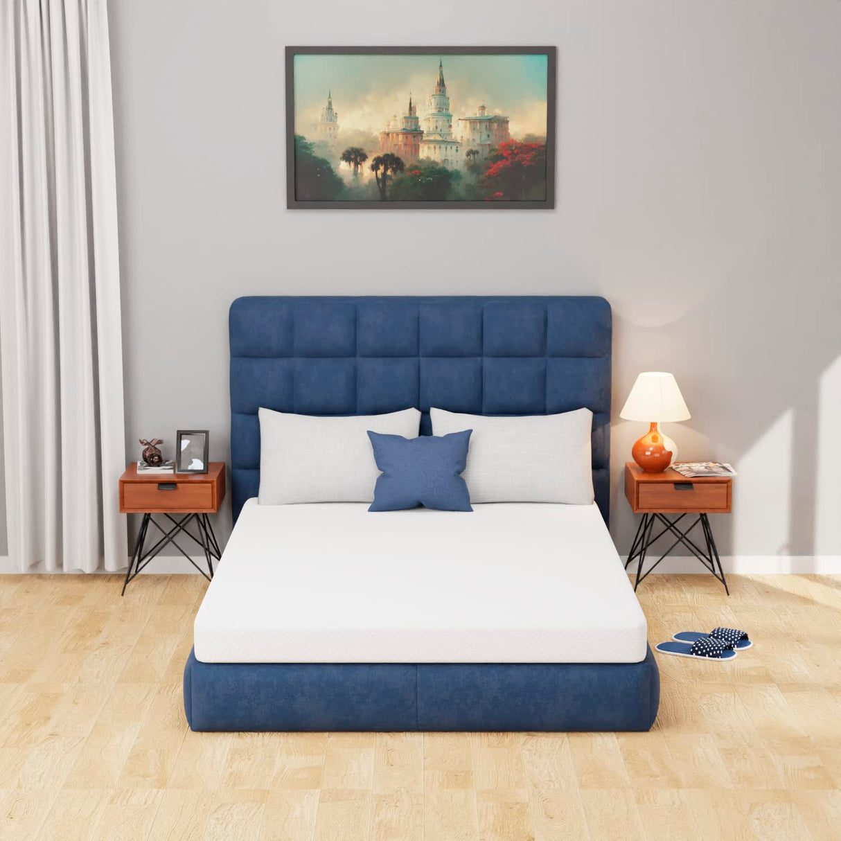 PayLessHere 5 Inch Full Green Tea Memory Foam Mattress Cooling Gel Infused Mattress,Medium Firm Mattresses Fiberglass Free/CertiPUR-US Certified/Bed-in-a-Box/Pressure Relieving Full Size,White PayLessHere