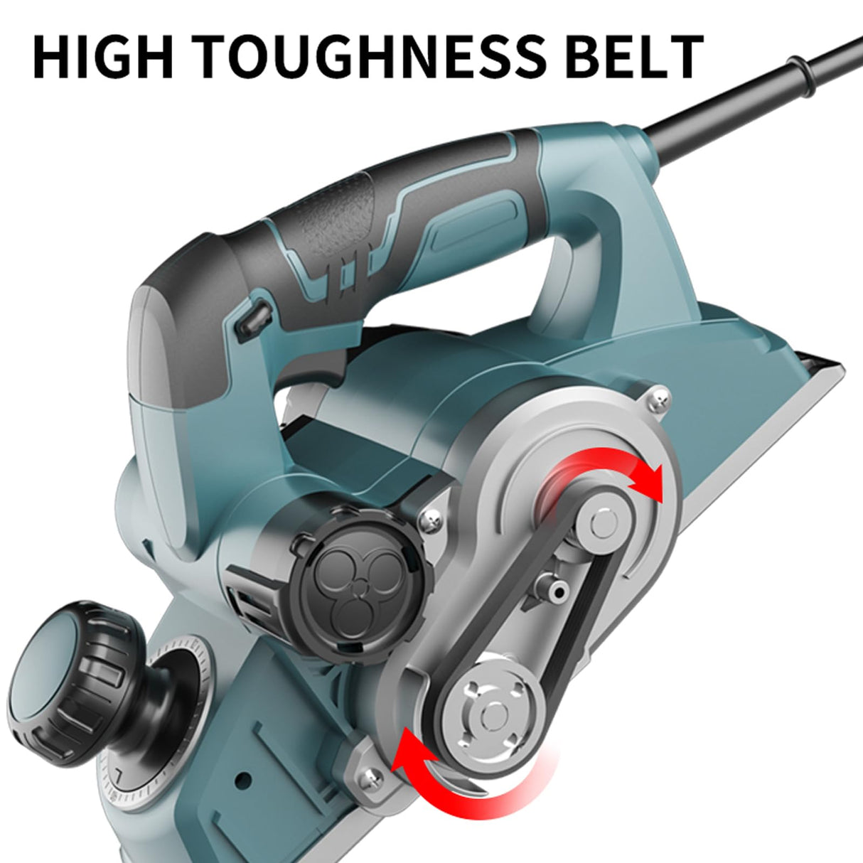 DNTI-7.1AMP Corded Electric Hand Planer adjustable depth 1 mm to 4 mm Powerful Electric Handheld Planers for Woodworking 3-1/4 Inch Planer Wood Chamfer DIY, Smooth Finish Carpentry Tool (58219-4MM) DNTI