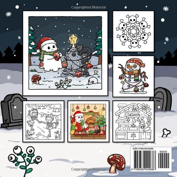 Spooky Xmas: Coloring Book for Adults and Teens Featuring Easy Designs of Cozy Christmas with Cute Creepy Characters and Holiday Stuff for Relaxation (Spooky - Cute - Easy Coloring) WoodArtSupply