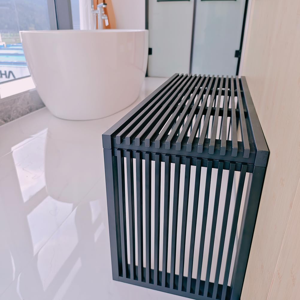 Versatile Wooden Slatted Bench - Sleek Modern Design for Dining, Entryway, Bedroom - Indoor Use with Storage Capability for Home, Kitchen, Bathroom & Beyond (Natural) Berkvee