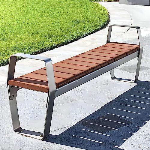 Garden Bench Outdoor Benches Weatherproof Outdoor Bench Chair, Outdoor Park Bench Backless, Outdoor Leisure Seat with Steel Legs and Armrests for Patio Poolside Garden Metal Garden Bench(Size:120*42* JHKJDS