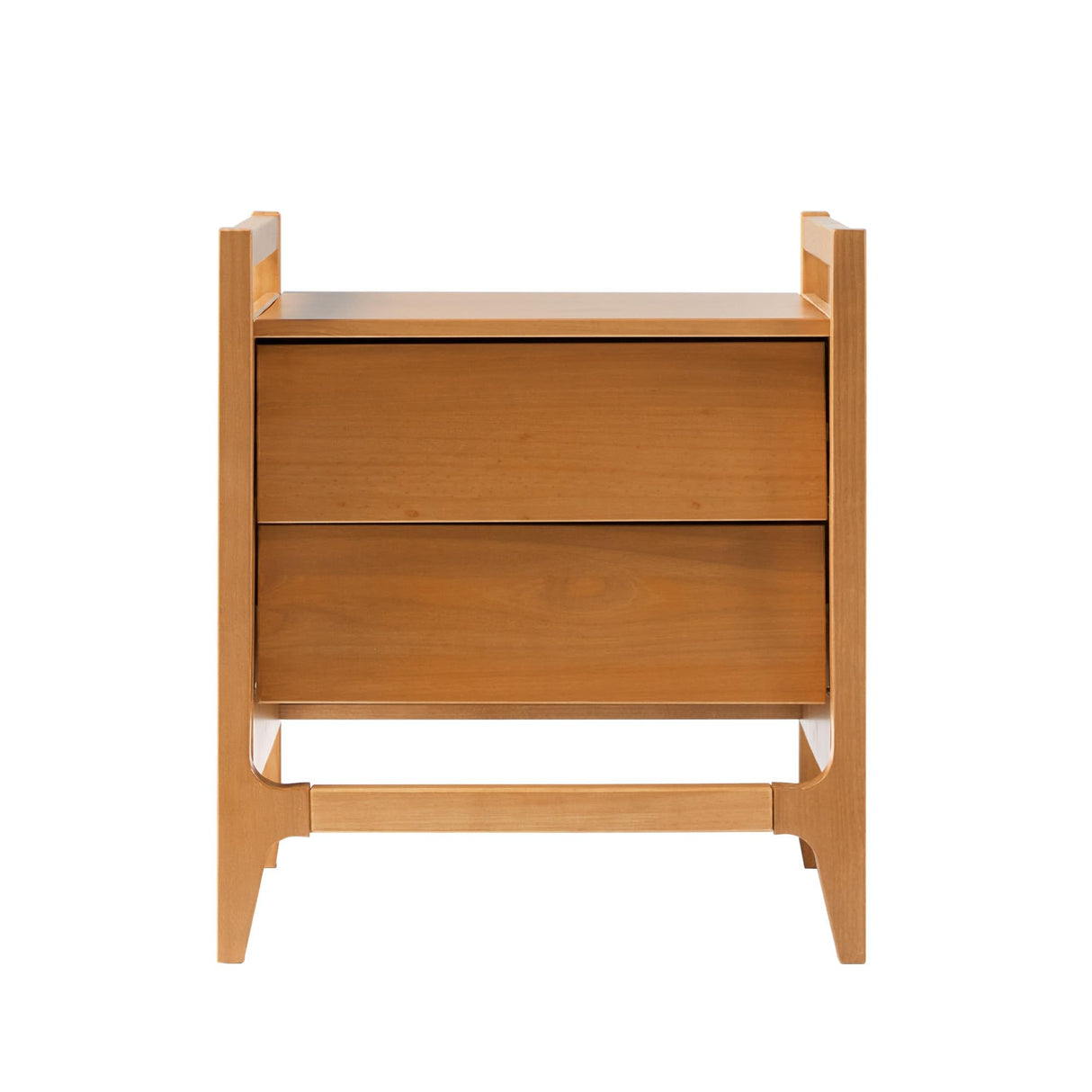 Walker Edison Leif Scandi Angled Drawer-Face Nightstand, 22 Inch, Caramel 22 Inch Walker Edison