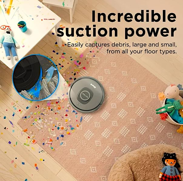 Shark RV2300 Matrix Robot Vacuum with No Spots Missed on Carpets & Hard Floors, Precision Home Mapping, Perfect for Pet Hair, Wi-Fi, Gray (Renewed) Shark