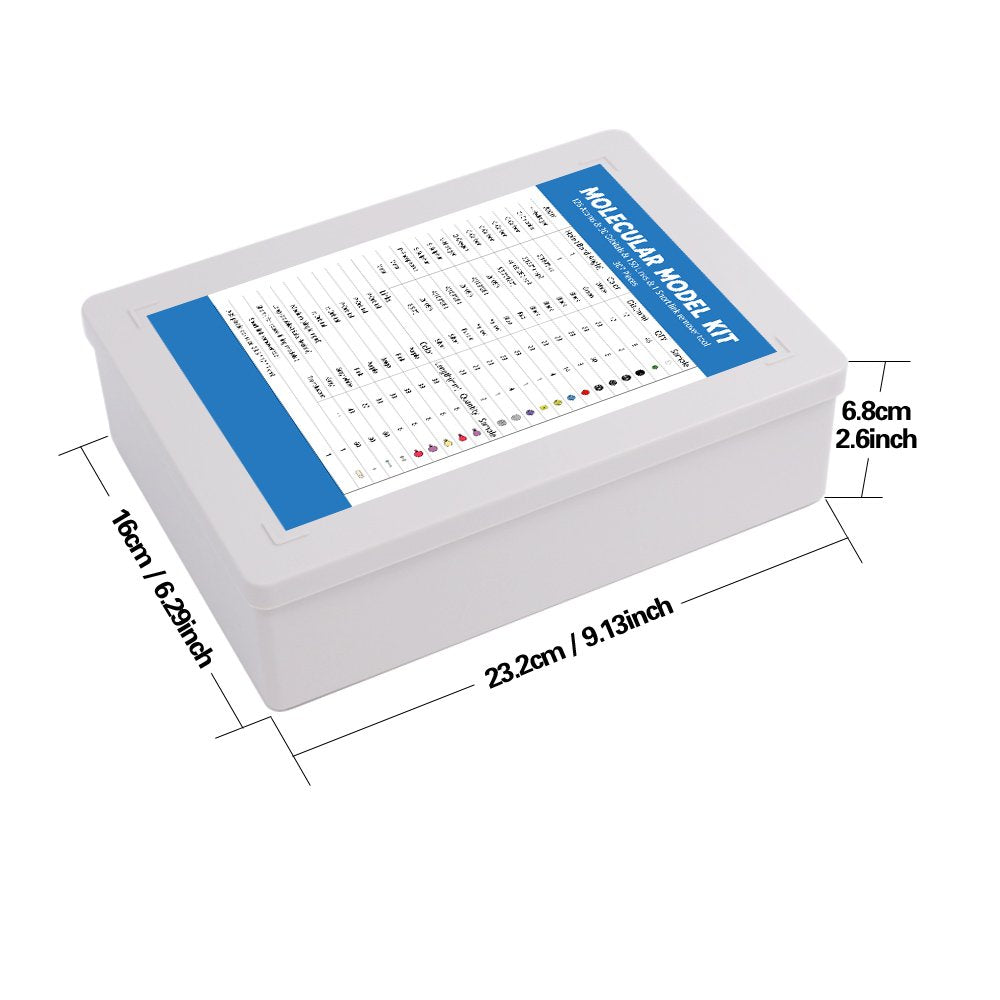 Swpeet 307 Pcs Molecular Model Kit for Organic and Inorganic Chemistry - Chemistry Molecular Model Student and Teacher Set - 126 Atoms & 30 Orbitals & 150 Links & 1 Short Link Remover Tool Swpeet