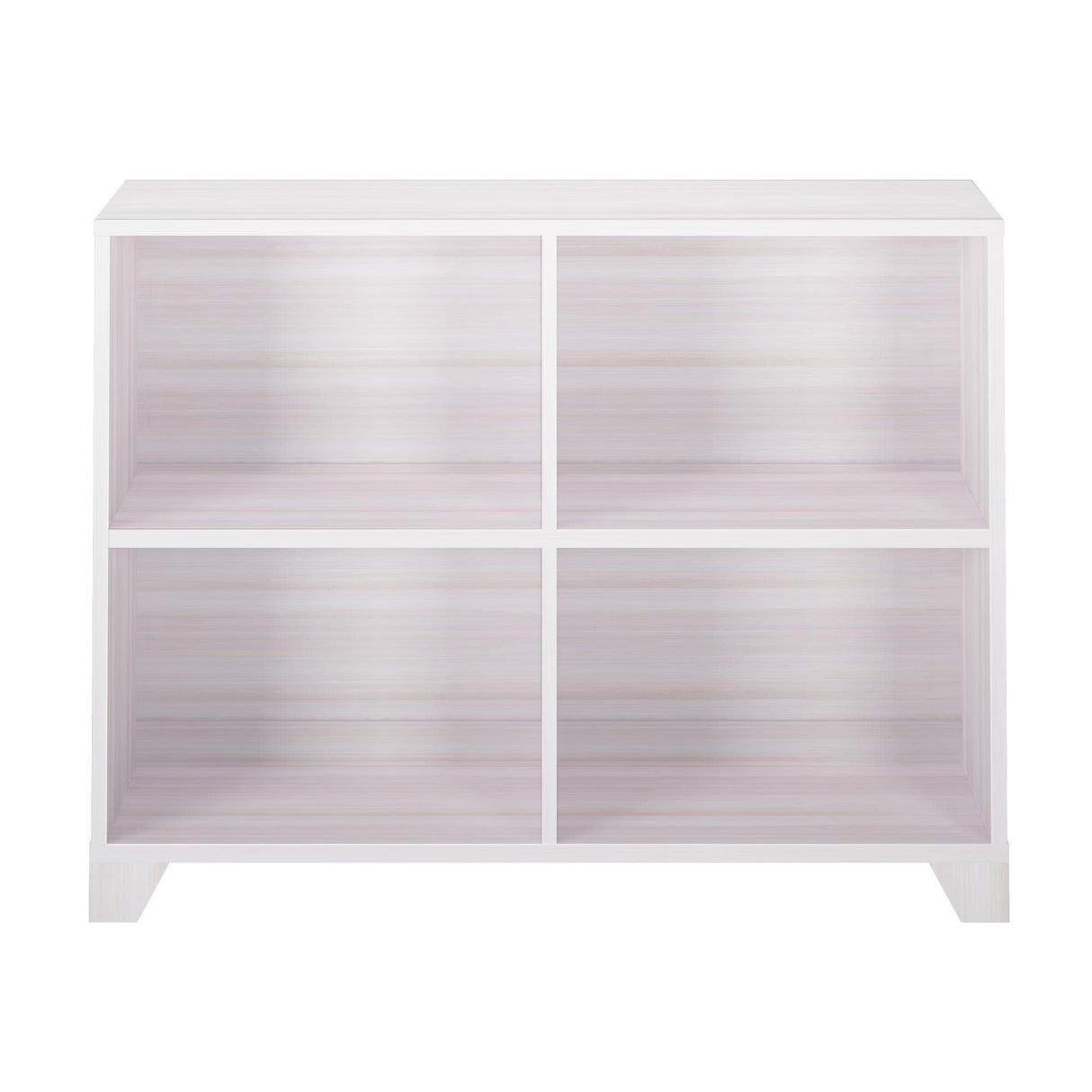 Max & Lily Modern Farmhouse 4-Shelf Solid Wood Bookcase in White Wash Max & Lily