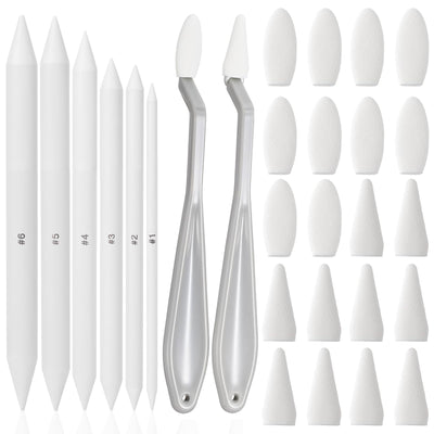 Blending Stump, Kneaded Eraser 28Pcs Sketch Drawing Tools Sketch Wiper Set Blending Tools Art Blenders Set Blender Pencil Oil Pastel Shading Pencils Soft Paper Felts Sketchs Blender Sticks for Artist