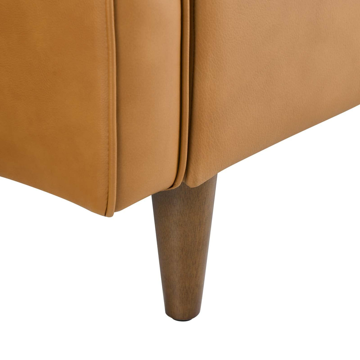 Modway Impart Upholstered Genuine Leather Loveseat in Tan Modway