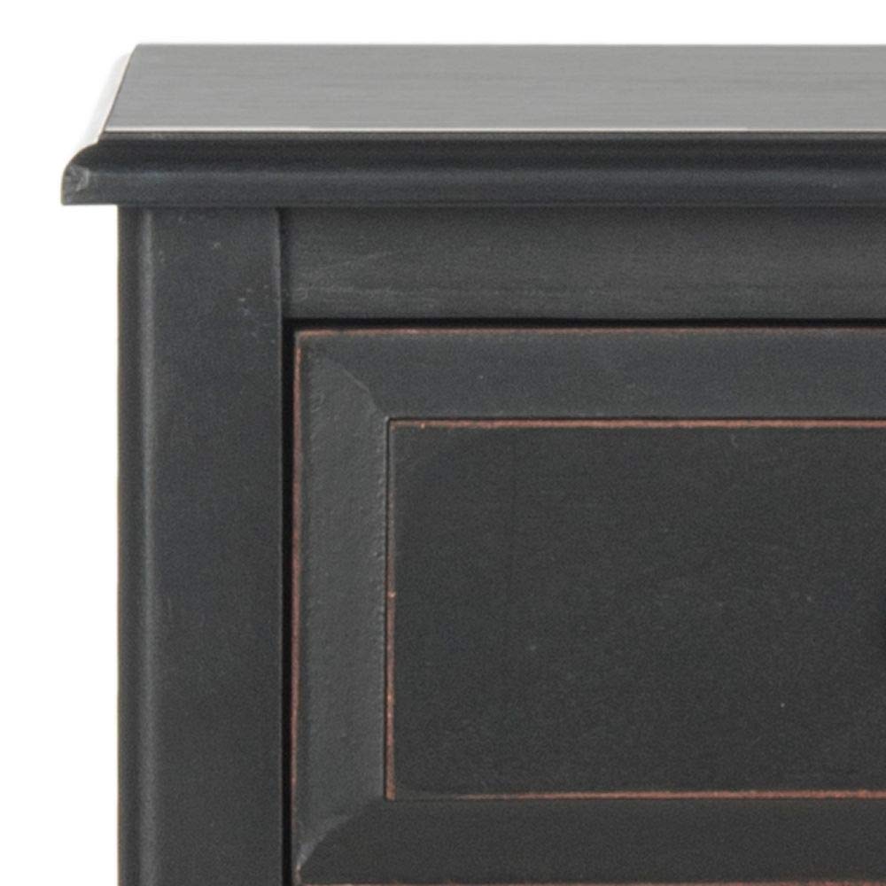 Safavieh Home Collection Everly Drawer Distressed Black 1-Drawer 2 Removable Baskets Side Table Safavieh