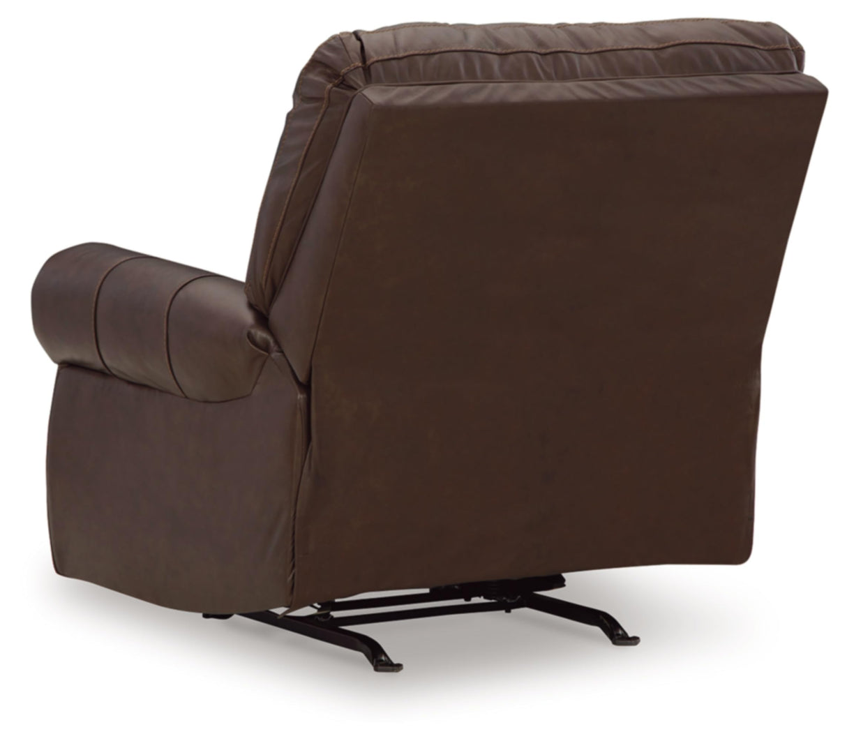 Signature Design by Ashley Colleton Classic Leather Match Upholstered Manual Recliner with Nailheads, Dark Brown Signature Design by Ashley