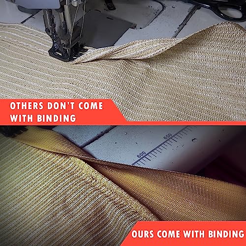 ShadeMart 5' x 18' Beige Pergola Sun Shade Canopy Replacement Cover UPF50, Commercial Grade 260 GSM Cloth for Outdoor Patio, Garden, Deck, Backyard (We Make Custom Size) ShadeMart