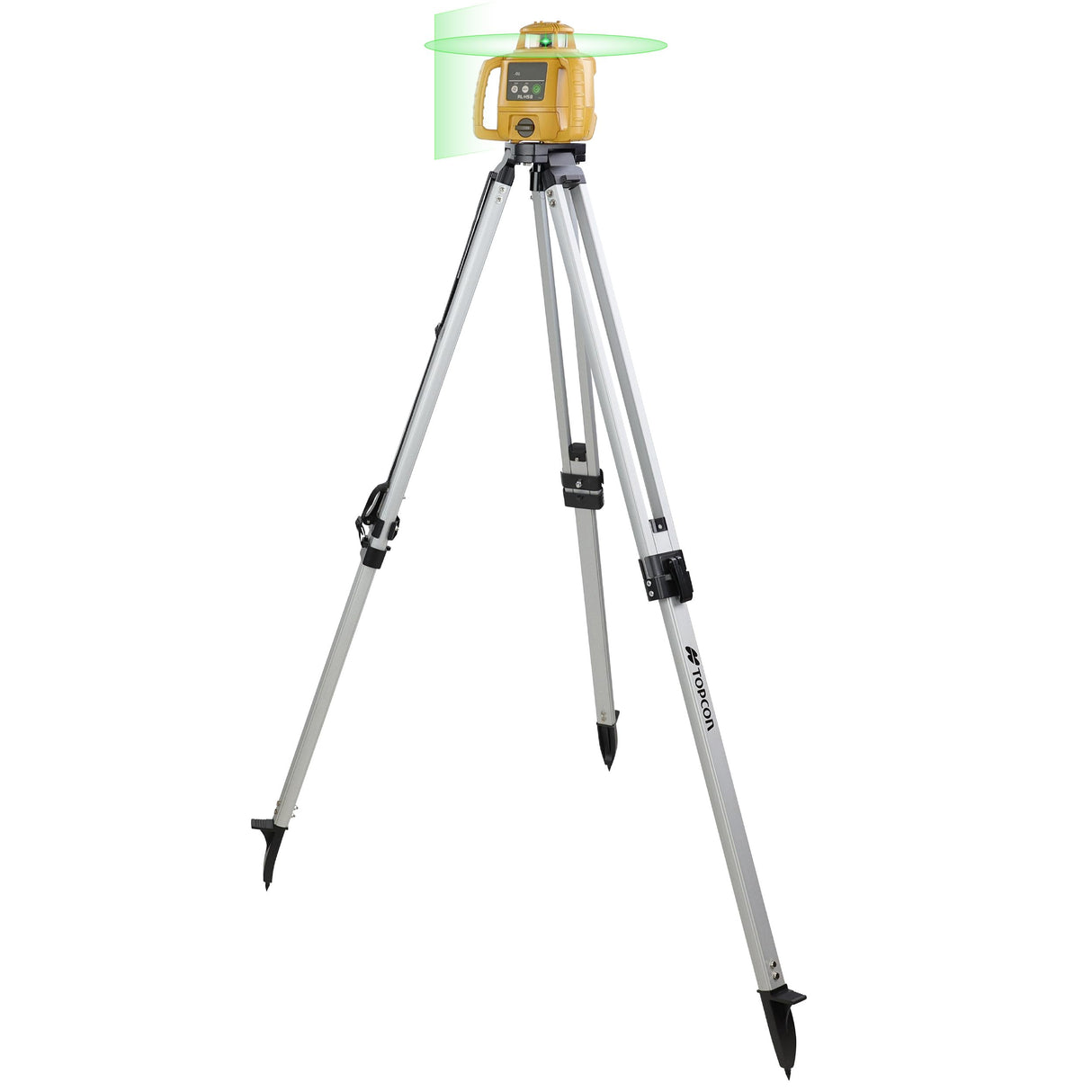 Topcon RL-H5B Laser Transit Leveler Kit - LS-80X Rotary Laser Receiver with Rod Bracket - 36-60in Precision Level 360 Laser Tripod - 13ft Fiber Rod Level Tool with Inch Increments for Construction TOPCON