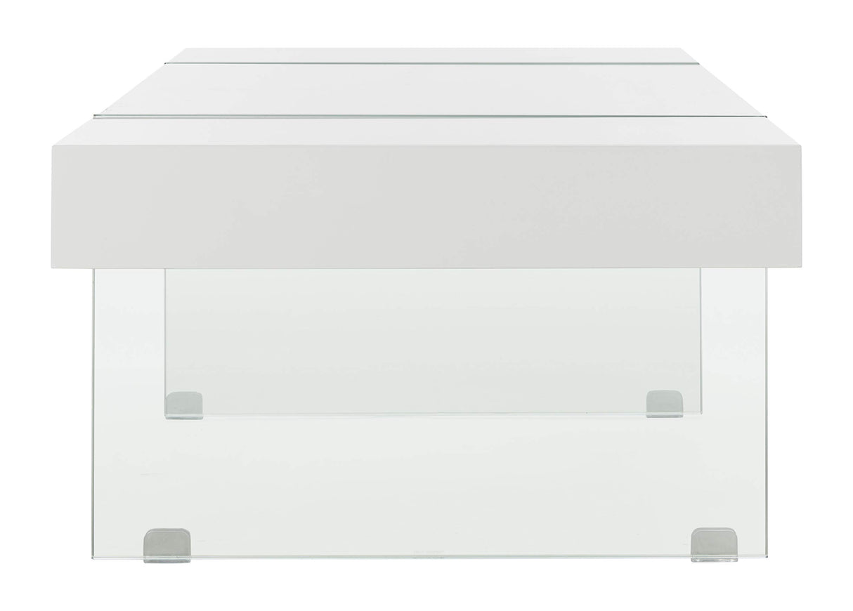 Safavieh Home Jacob White and Glass Leg Coffee Table Safavieh
