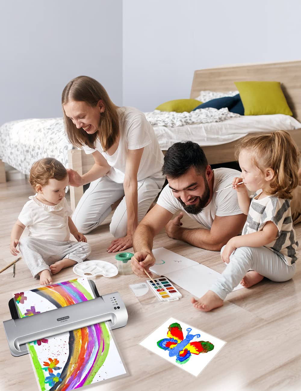 Laminator Machine, SINOPUREN 13-inch Thermal Laminator, with Paper Trimmer, Corner Rounder, 10 Pouches Sheets, Quick Warm-Up, Cold and Hot Laminating for Home/School/Office SINOPUREN