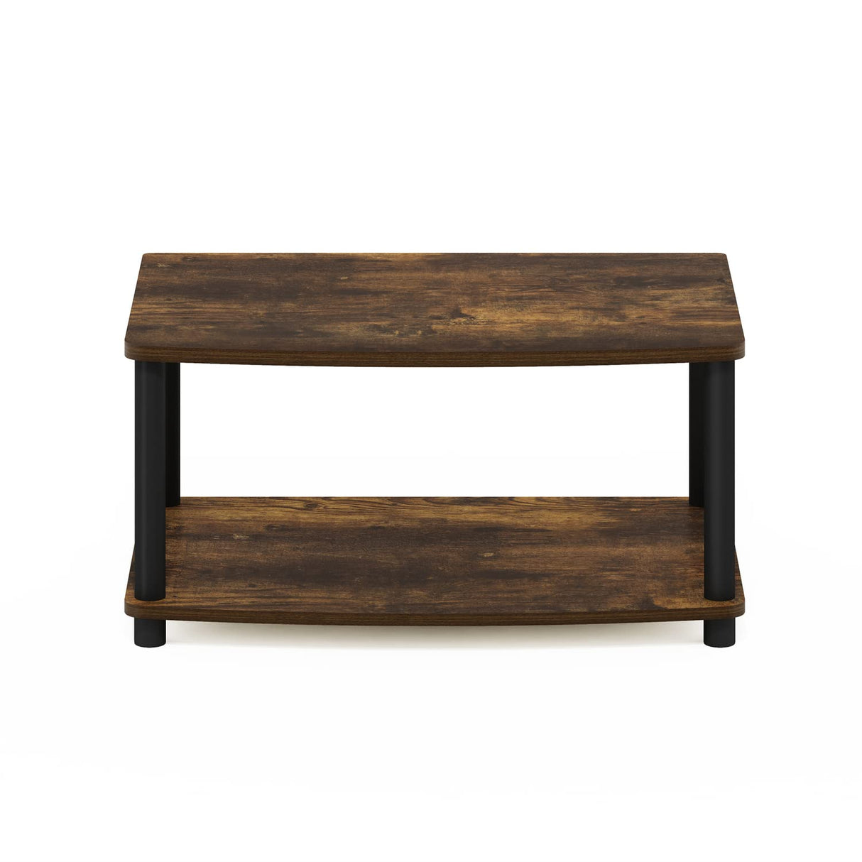 Furinno Turn-N-Tube No Tools 2-Tier Elevated TV Stand, Amber Pine/Black Furinno