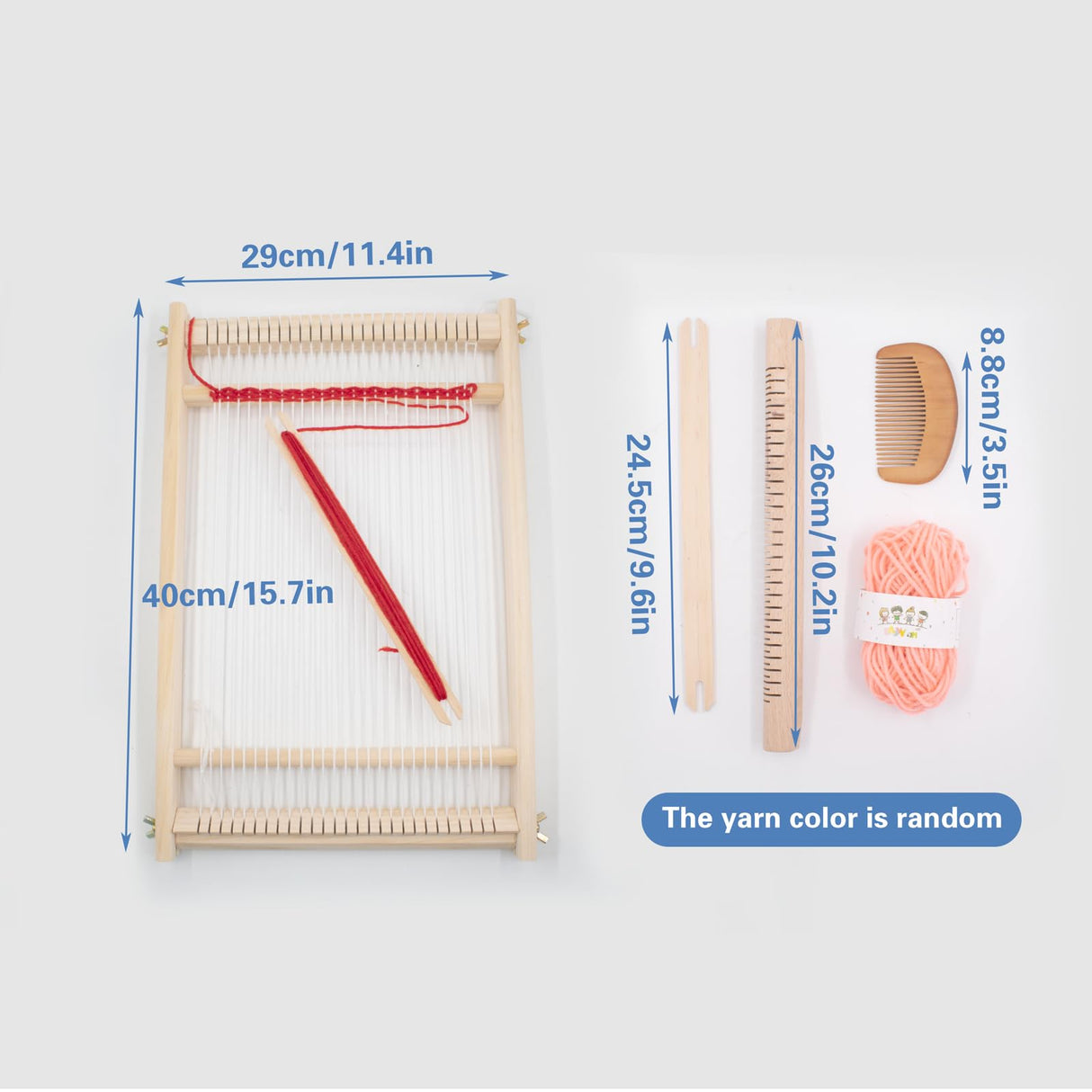 SnowTing Weaving Loom Kit, 15.6 x 10.1 x 1.2 Inch Large Wooden Weaving Frame for DIY Tapestry, Multi-Craft Hand-Knitting Loom Machine for Adults & Beginners DIY Wall Art, Home Decor, and Art Projects SnowTing