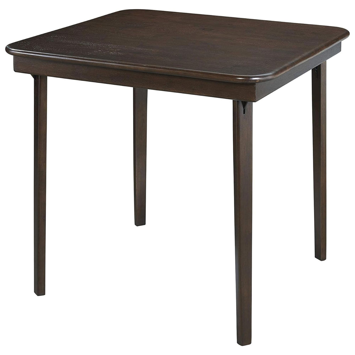 MECO Stakmore Straight Edge Solid Wood Folding Card Table, Folds to Deep 3.38 Inches for Easy Storage, 29.5″H x 32″W x 32″D, Espresso Finish MECO