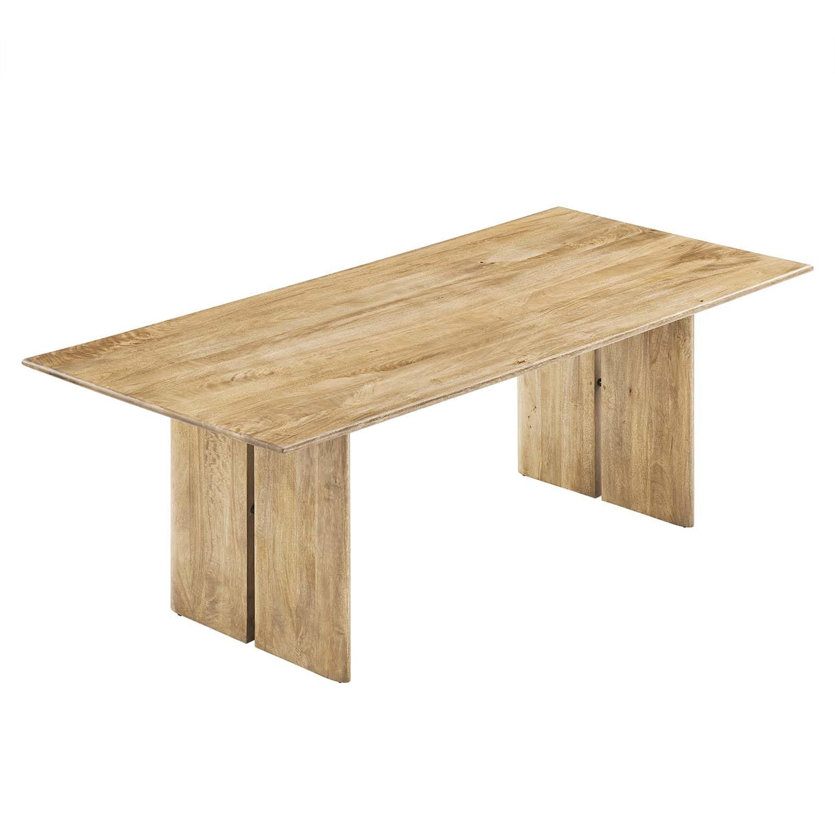 Modway Amistad 86" Solid Wood Modern Farmhouse Rectangular Dining Table in Oak Modway