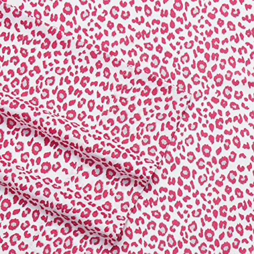 Betsey Johnson - Full Sheet Set, Ultra-Soft Bedding with Smooth & Silky Feel, Deep Pockets, Bed Sheets with Matching Fitted Sheet & Pillowcases (Betsey's Leopard Pink) Betsey Johnson