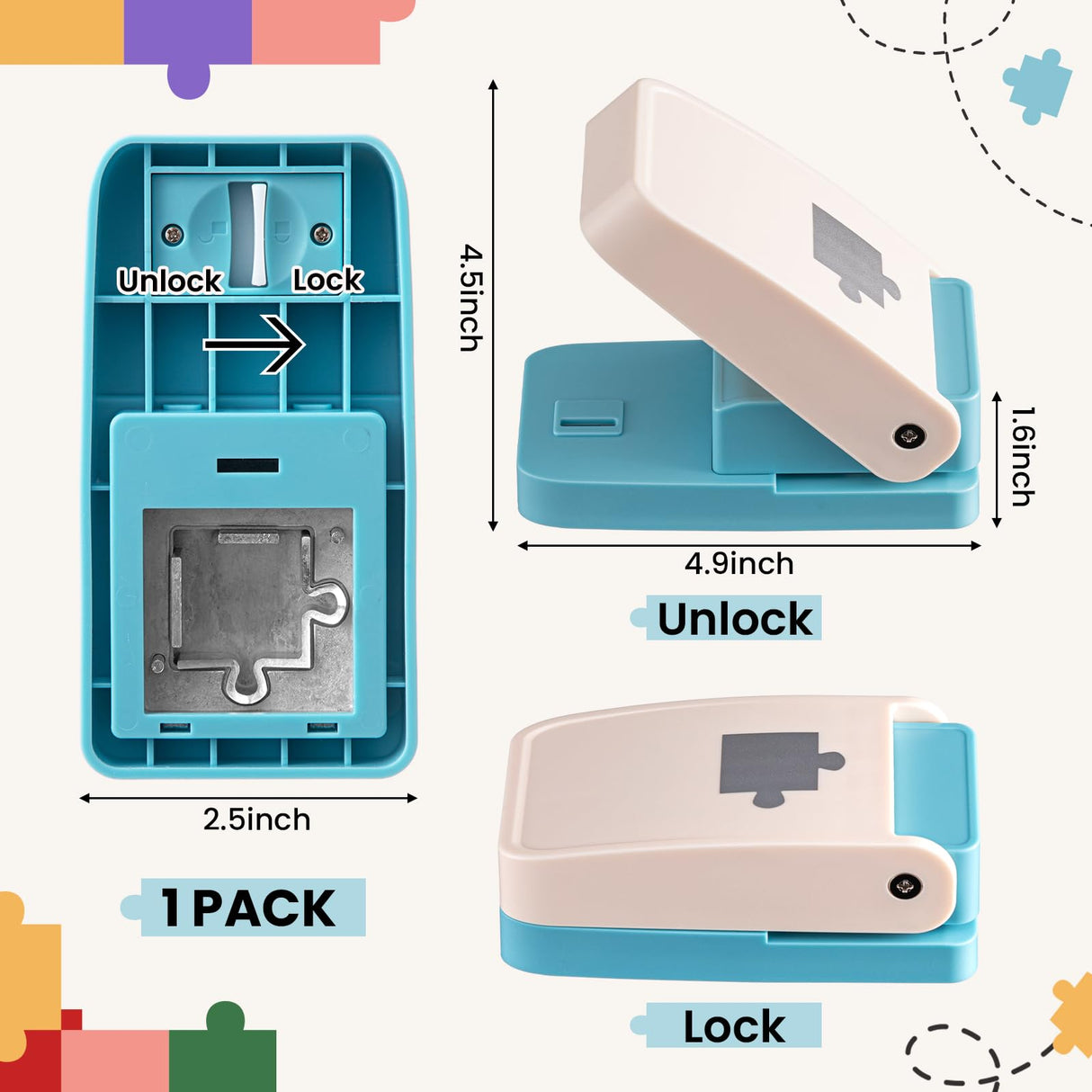 Talltalk DIY Photo Puzzle Maker Set Jigsaw Puzzle Puncher with Adhedive Foams and Stroage Bags Photo Cutter Machine for Personalized Customized Pictures Making Tool Talltalk