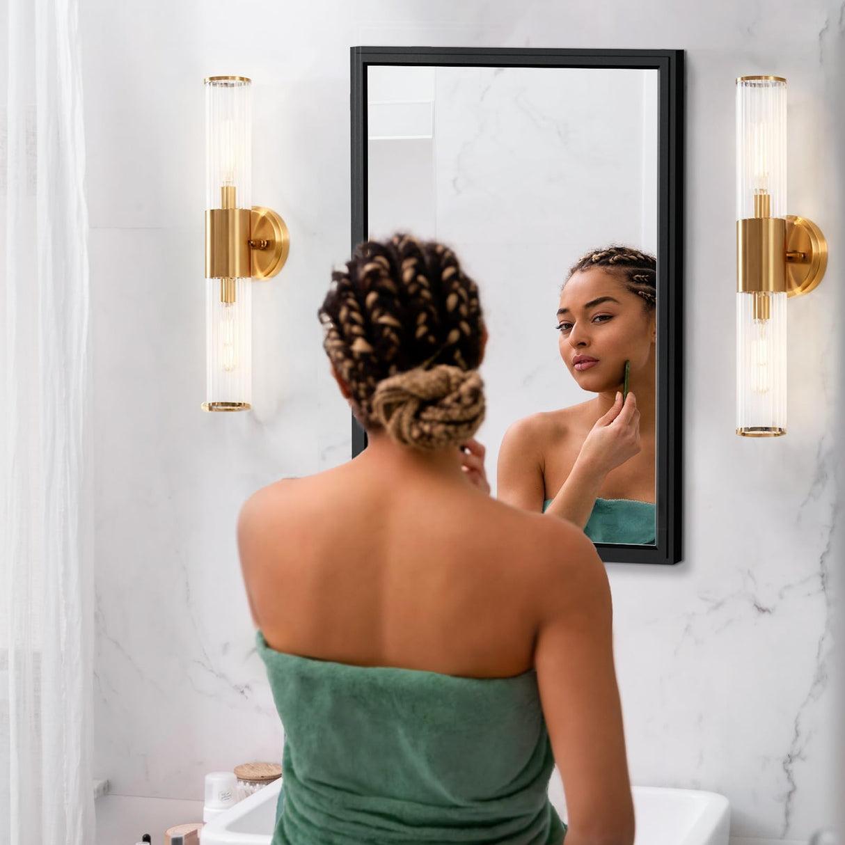 BOHMIROO 16x24 Inch Medicine Cabinet Mirror for Bathroom Recessed Medicine Cabinet with Mirror or Surface Wall-Mounted Aluminum Alloy Framed Bathroom Cabinet Mirror Black Metal BOHMIROO