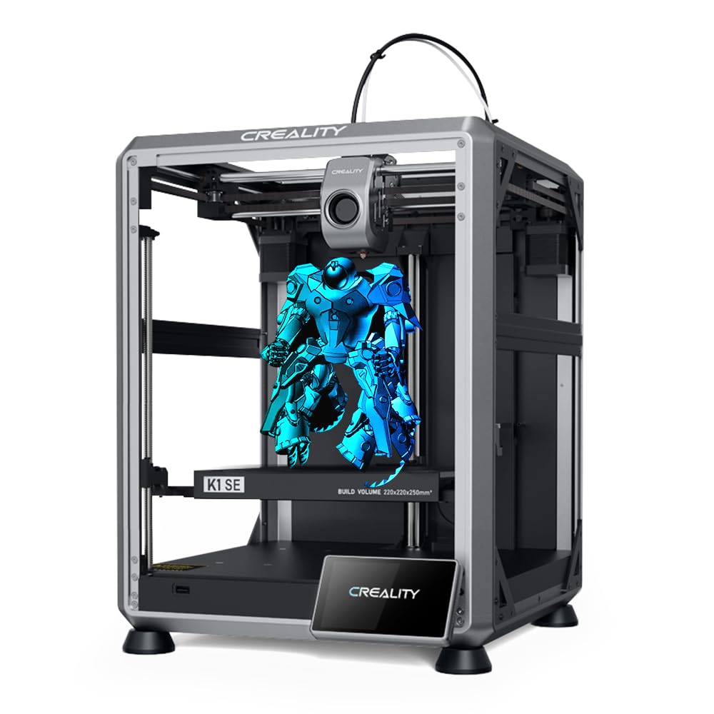 Creality K1 SE 3D Printer, 2024 New Version 600mm/s High-Speed Hands-Free Auto Leveling Flagship-Level Direct Extruder Quick-swap Tri-Metal Nozzle K1 Upgrade 3D Printer Creality