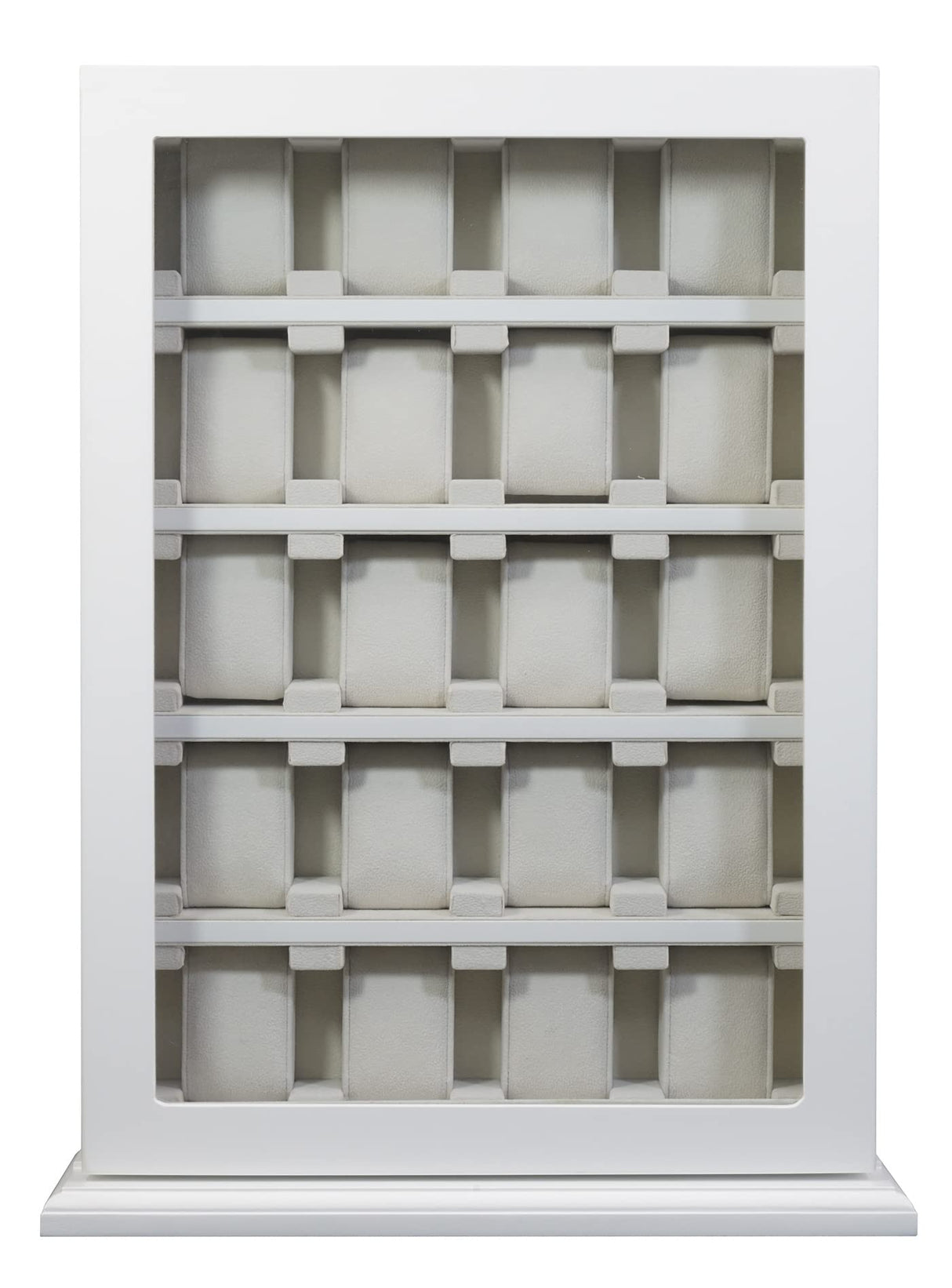 TimelyBuys 20 Piece White Wood Watch Display Wall Hanging Case and Storage Organizer Box and Stand for Oversized Watches TIMELYBUYS