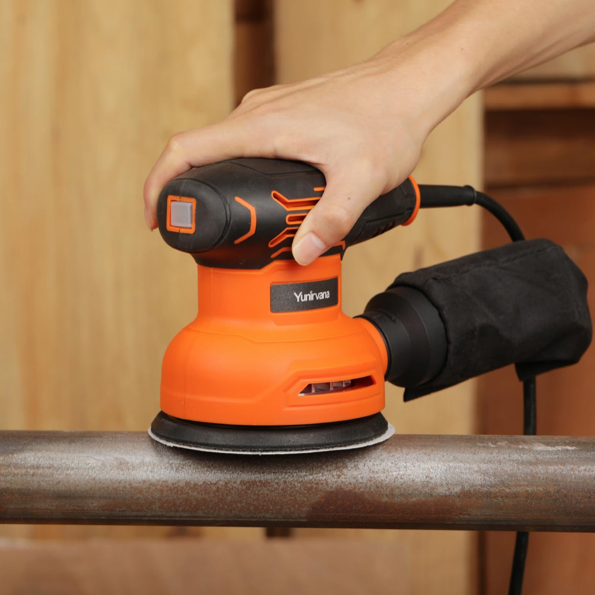 Yunirvana 5-Inch Orbital Sander, 2.5 Amp Motor, 15 Pcs Sanding Disc Set, 6-Speed Control (6000-12000 OPM), Efficient Dust Collection for Superior Sanding and Polishing Yunirvana