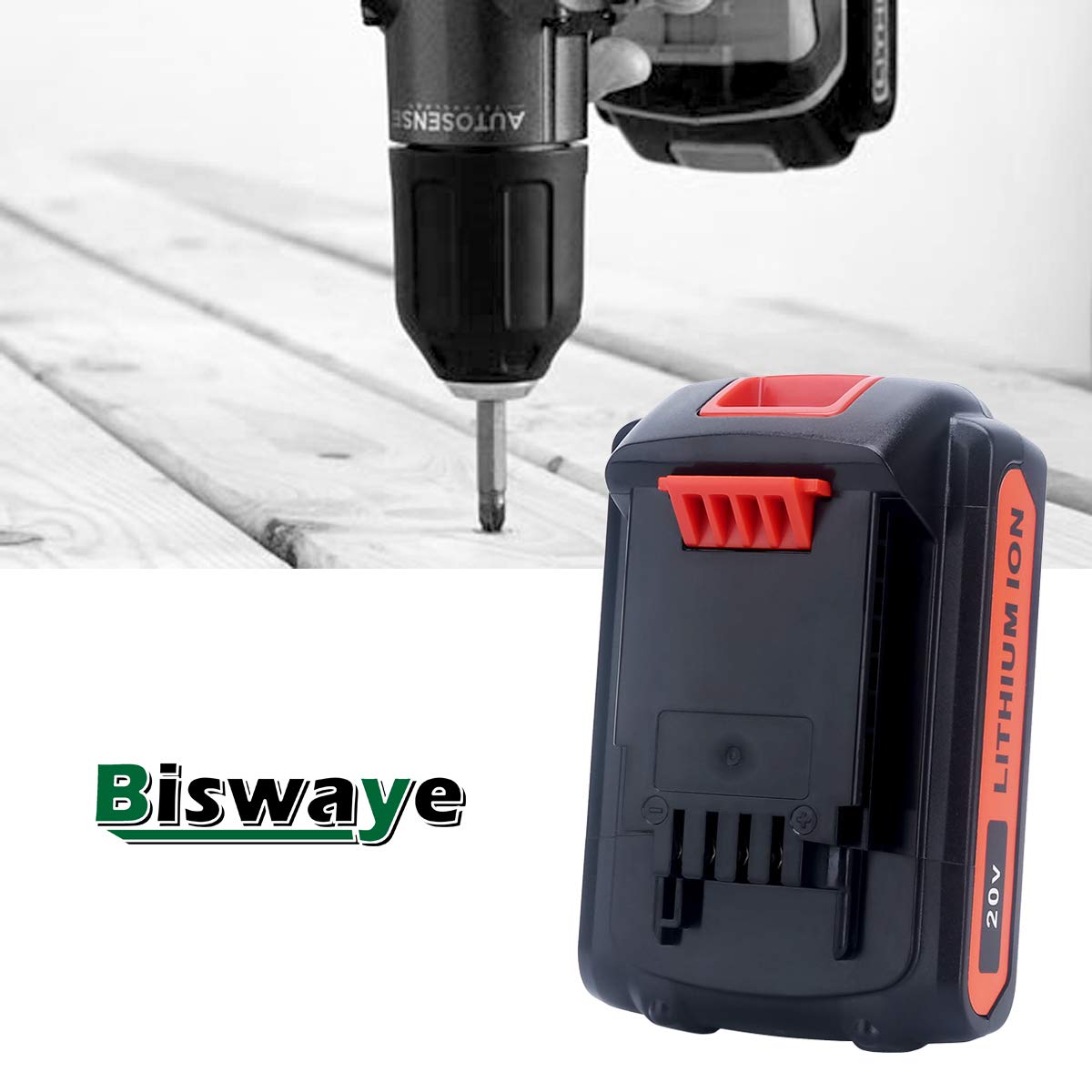 Biswaye 2-Pack 4.0 Ah 20V Lithium Battery LBXR20 Compatible with Black and Decker 20V Max Battery LBXR2520 LBXR2020 LB2X3020 LBX20 LB2X4020 LBX4020 and LST522 LHT2220 LST300 20-Volt Max Tools Biswaye