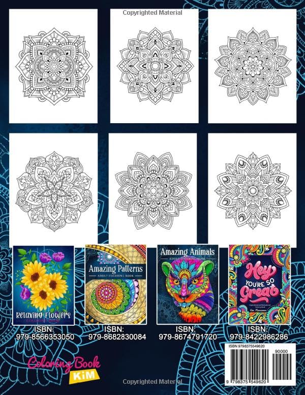 Relaxing Mandala Patterns Adult Coloring Book: Stress Relieving Mandala, Anxiety Relief Coloring Pages. WoodArtSupply