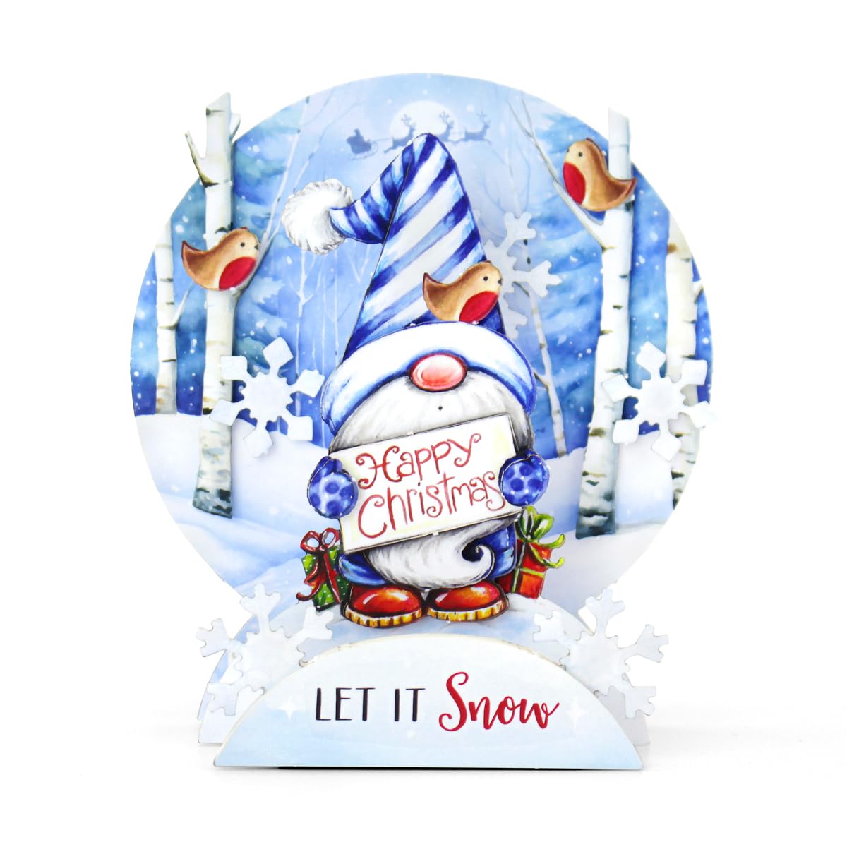 Katy Sue Christmas Gnomes Die Cut Pop Up Card Making Kit for Adults. Makes 12 Cards & Contains Gnome Die Cut Decoupage Paper Sheets, Supports, Envelopes, & Foam Pads For Christmas Card Making Supplies Katy Sue