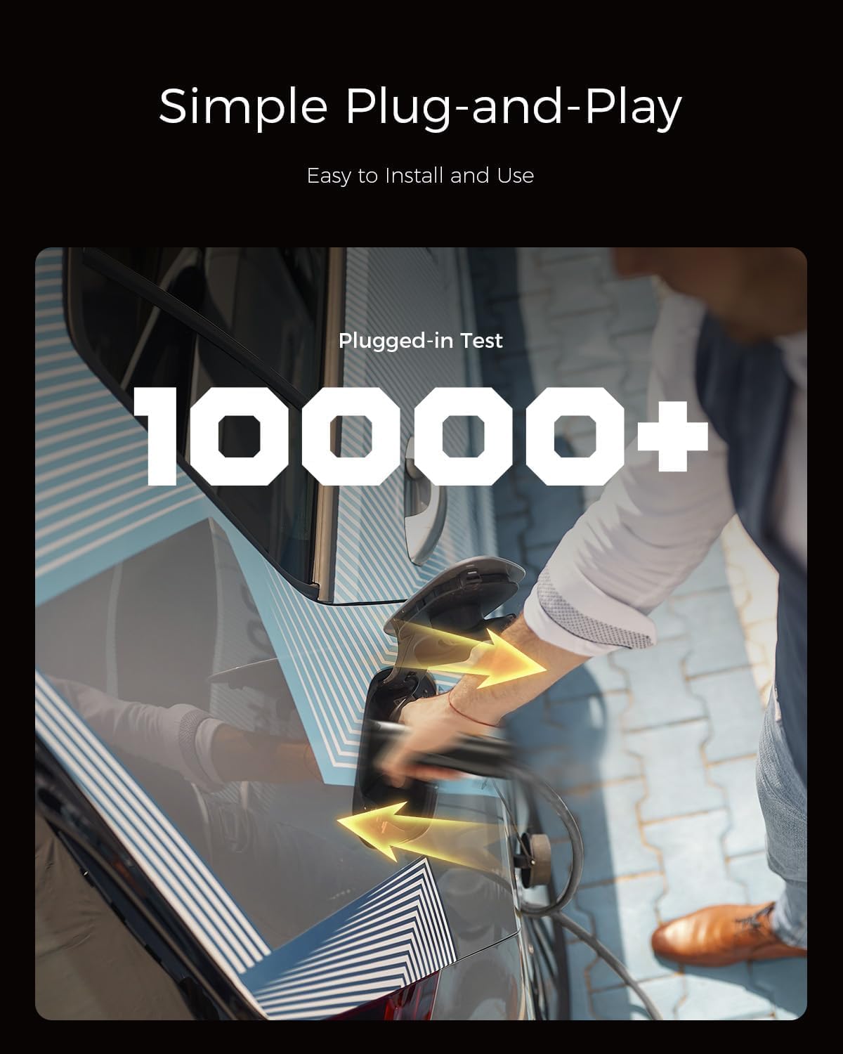 Level 1/2 EV Charger, 16A 110-240V Portable EV Charger with 25FT Cable, Home Electric Vehicle Charging Stations with NEMA 6-20 Plug NEMA 5-15 Adapter for All J1772 EVs EG evgoer