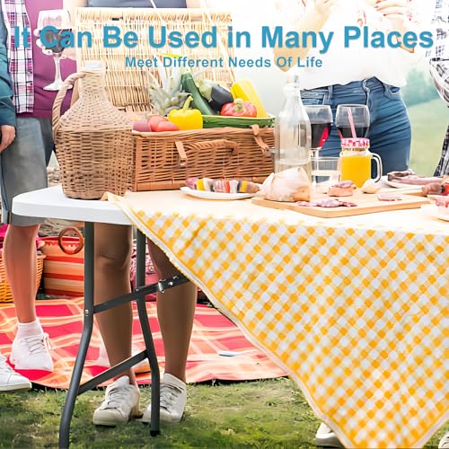 Bblife 6FT Folding Tables Heavy Duty Folding Table, Multi-Functional Fold up Table for Outdoor Camping Picnic Parties, Indoor Events White Training Table with 330lbs Static Weight Capacity Bblife