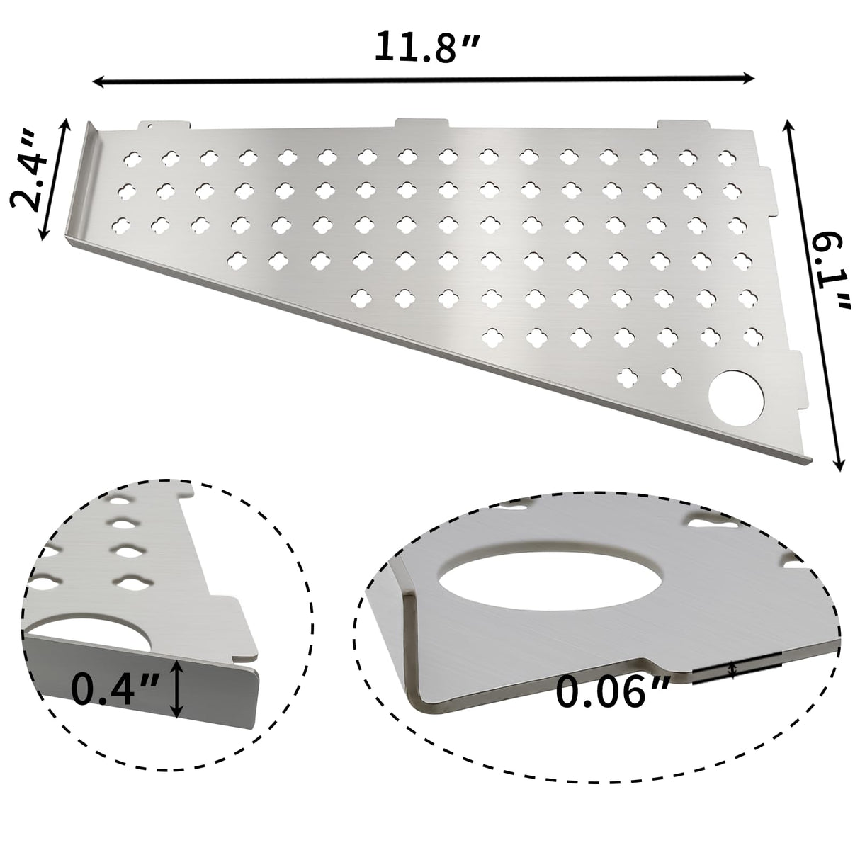 mivndeeopu 12" Corner Shower Shelf 2-Pcs, Rustproof 304 Stainless Steel Corner Shower Shelves with Razor Holder Slot Design Recessed Bathroom Shower Shelf for Tiled Wall (Brushed Silvery) mivndeeopu