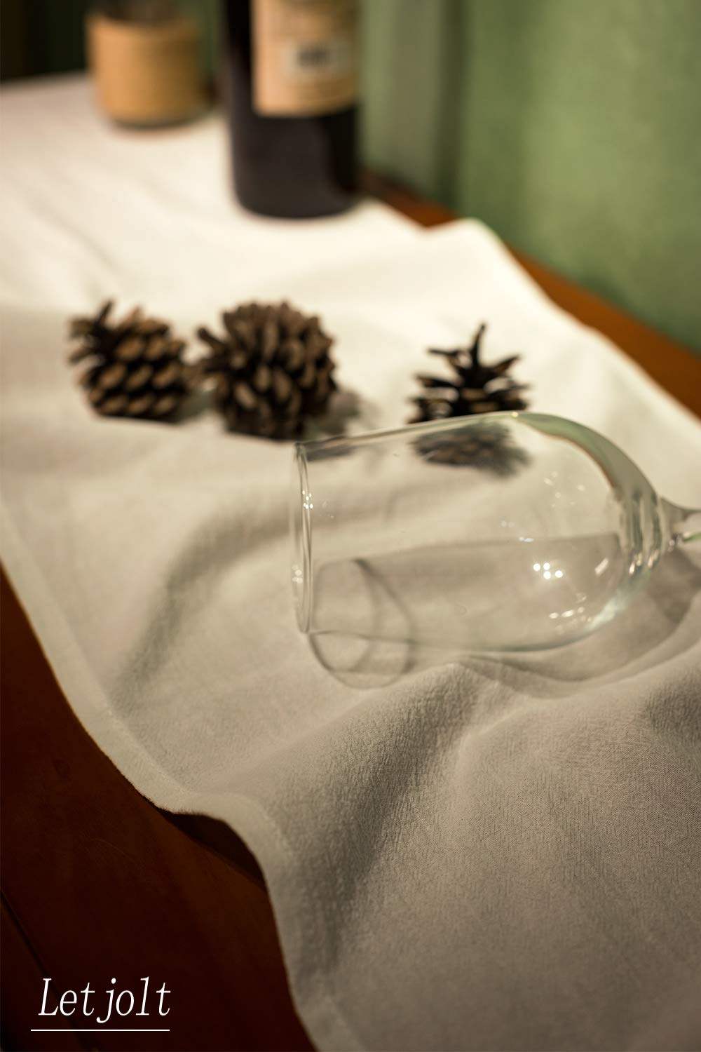 Letjolt White Table Runner 72 Inches Long Shabby Chic Ruffled Table Runner Farmhouse Table Decor Rustic Home Table Decoration for Baby Shower Bride Shower Letjolt